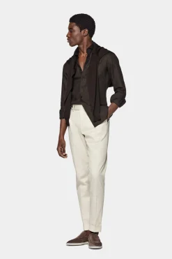 SUITSUPPLY Hemd Dunkelbraun Slim Fit-Männlich Casual Hemden