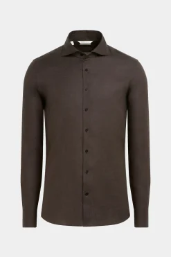 SUITSUPPLY Hemd Dunkelbraun Slim Fit-Männlich Casual Hemden