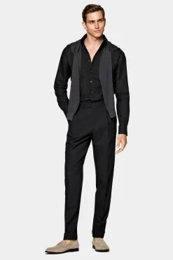 SUITSUPPLY Hemd Dunkelgrau Slim Fit-Männlich Casual Hemden