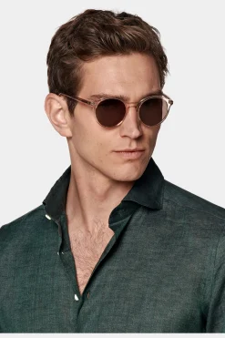 SUITSUPPLY Hemd Grün Slim Fit-Männlich Casual Hemden
