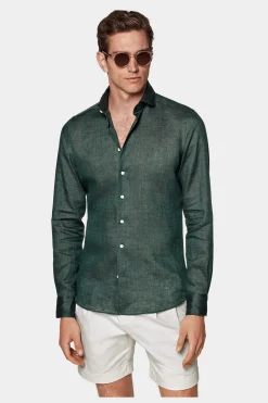 SUITSUPPLY Hemd Grün Slim Fit-Männlich Casual Hemden