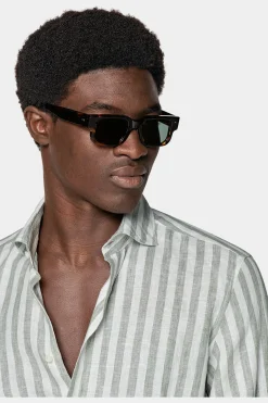 SUITSUPPLY Hemd Grün Slim Fit-Männlich Casual Hemden