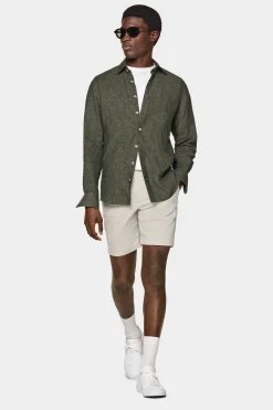 SUITSUPPLY Hemd Grün Slim Fit-Männlich Casual Hemden