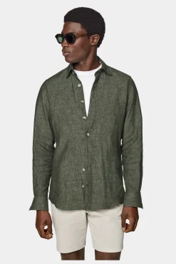 SUITSUPPLY Hemd Grün Slim Fit-Männlich Casual Hemden