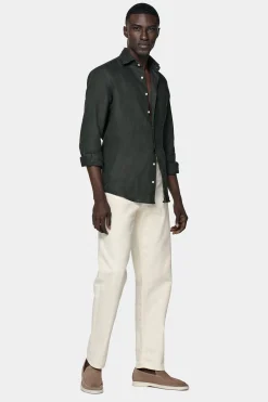 SUITSUPPLY Hemd Grün Slim Fit-Männlich Casual Hemden