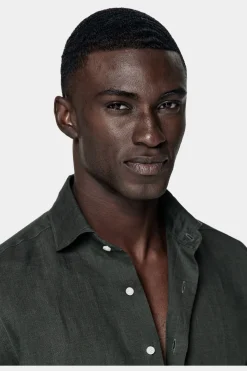SUITSUPPLY Hemd Grün Slim Fit-Männlich Casual Hemden