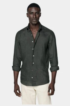 SUITSUPPLY Hemd Grün Slim Fit-Männlich Casual Hemden