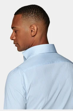 SUITSUPPLY Hemd Hellblau Gestreift Extra Slim Fit-Männlich Klassische Hemden
