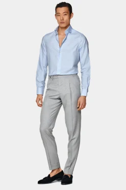 SUITSUPPLY Hemd Hellblau Gestreift Extra Slim Fit-Männlich Klassische Hemden