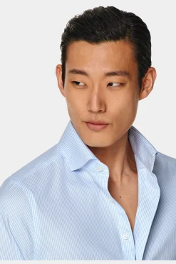 SUITSUPPLY Hemd Hellblau Gestreift Extra Slim Fit-Männlich Klassische Hemden