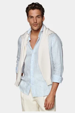 SUITSUPPLY Hemd Hellblau Slim Fit-Männlich Casual Hemden