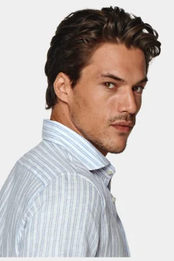 SUITSUPPLY Hemd Hellblau Slim Fit-Männlich Casual Hemden
