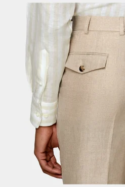 SUITSUPPLY Hemd Hellbraun Gestreift Slim Fit-Männlich Casual Hemden