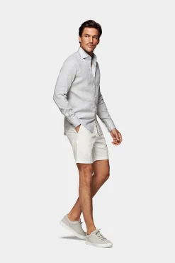 SUITSUPPLY Hemd Hellgrau Slim Fit-Männlich Casual Hemden