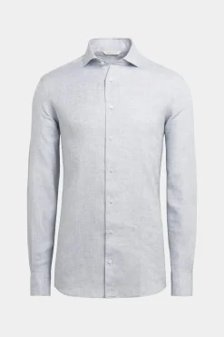 SUITSUPPLY Hemd Hellgrau Slim Fit-Männlich Casual Hemden