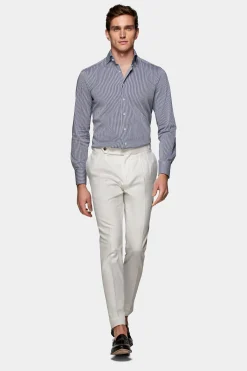 SUITSUPPLY Hemd Navy Gestreift Extra Slim Fit-Männlich Klassische Hemden