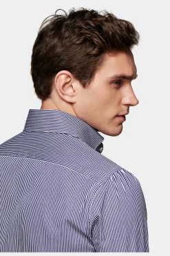SUITSUPPLY Hemd Navy Gestreift Extra Slim Fit-Männlich Klassische Hemden