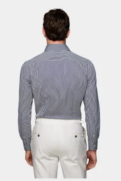 SUITSUPPLY Hemd Navy Gestreift Extra Slim Fit-Männlich Klassische Hemden