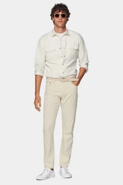 SUITSUPPLY Hemd Off-White Slim Fit-Männlich Casual Hemden