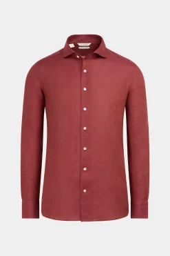 SUITSUPPLY Hemd Rot Slim Fit-Männlich Casual Hemden