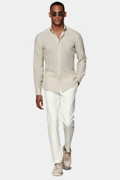 SUITSUPPLY Hemd Sand Slim Fit-Männlich Casual Hemden