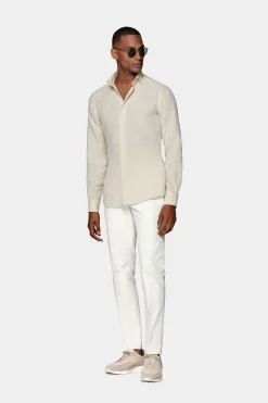 SUITSUPPLY Hemd Sand Slim Fit-Männlich Casual Hemden
