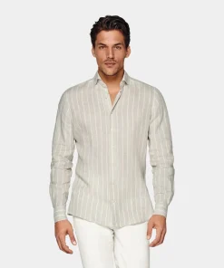 SUITSUPPLY Hemd Sand Slim Fit-Männlich Casual Hemden