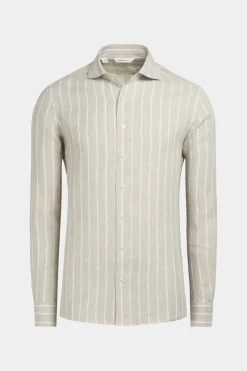 SUITSUPPLY Hemd Sand Slim Fit-Männlich Leinenhemden