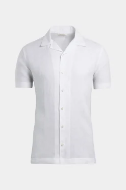 SUITSUPPLY Hemd Weiss Campkragen Slim Fit-Männlich Casual Hemden