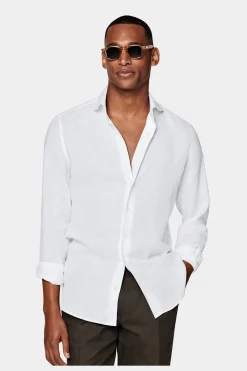 SUITSUPPLY Hemd Weiss Slim Fit-Männlich Casual Hemden