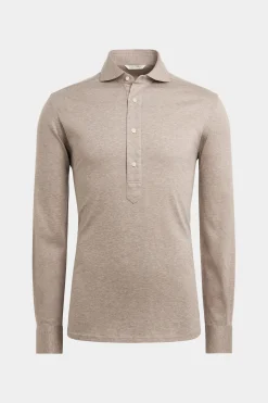 SUITSUPPLY Jersey Hemd Hellbraun Extra Slim Fit-Männlich Casual Hemden