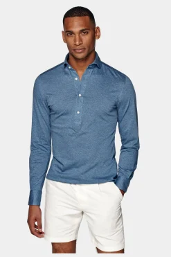 SUITSUPPLY Jersey-Popover Blau In Extra Slim Fit-Männlich Casual Hemden