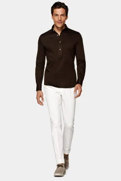 SUITSUPPLY Jersey-Popover Braun In Extra Slim Fit-Männlich Casual Hemden