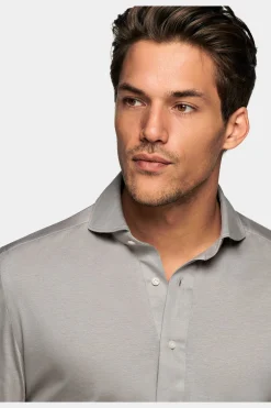 SUITSUPPLY Jersey-Popover Grau Extra Slim Fit-Männlich Casual Hemden