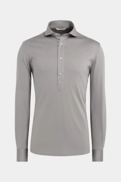 SUITSUPPLY Jersey-Popover Grau Extra Slim Fit-Männlich Casual Hemden