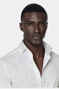 SUITSUPPLY Jersey-Popover Hellgrau Extra Slim Fit-Männlich Casual Hemden