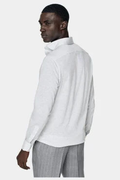SUITSUPPLY Jersey-Popover Hellgrau Extra Slim Fit-Männlich Casual Hemden