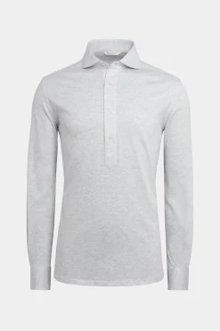 SUITSUPPLY Jersey-Popover Hellgrau Extra Slim Fit-Männlich Casual Hemden