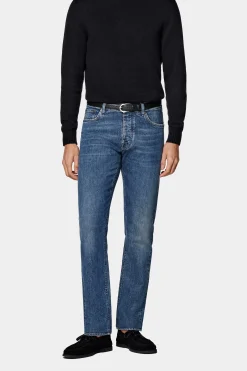 SUITSUPPLY Jules Jeans Mittelblau 5-Pocket-Männlich Jeans & Casual Hosen