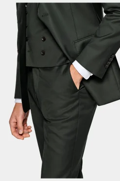SUITSUPPLY Lazio Anzug Dreiteiler Dunkelgrün-Männlich Business Anzüge