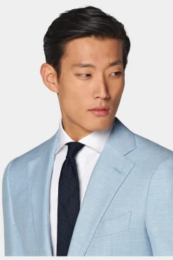 SUITSUPPLY Lazio Anzug Dreiteiler Hellblau-Männlich Hochzeitsanzüge