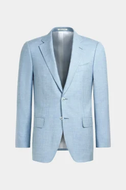 SUITSUPPLY Lazio Anzug Dreiteiler Hellblau-Männlich Hochzeitsanzüge