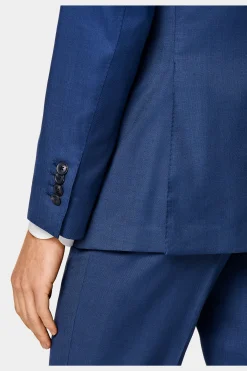 SUITSUPPLY Lazio Anzug Dreiteiler Mittelblau-Männlich Business Anzüge