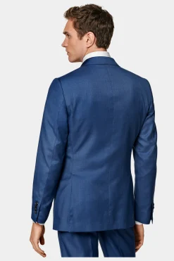 SUITSUPPLY Lazio Anzug Dreiteiler Mittelblau-Männlich Business Anzüge