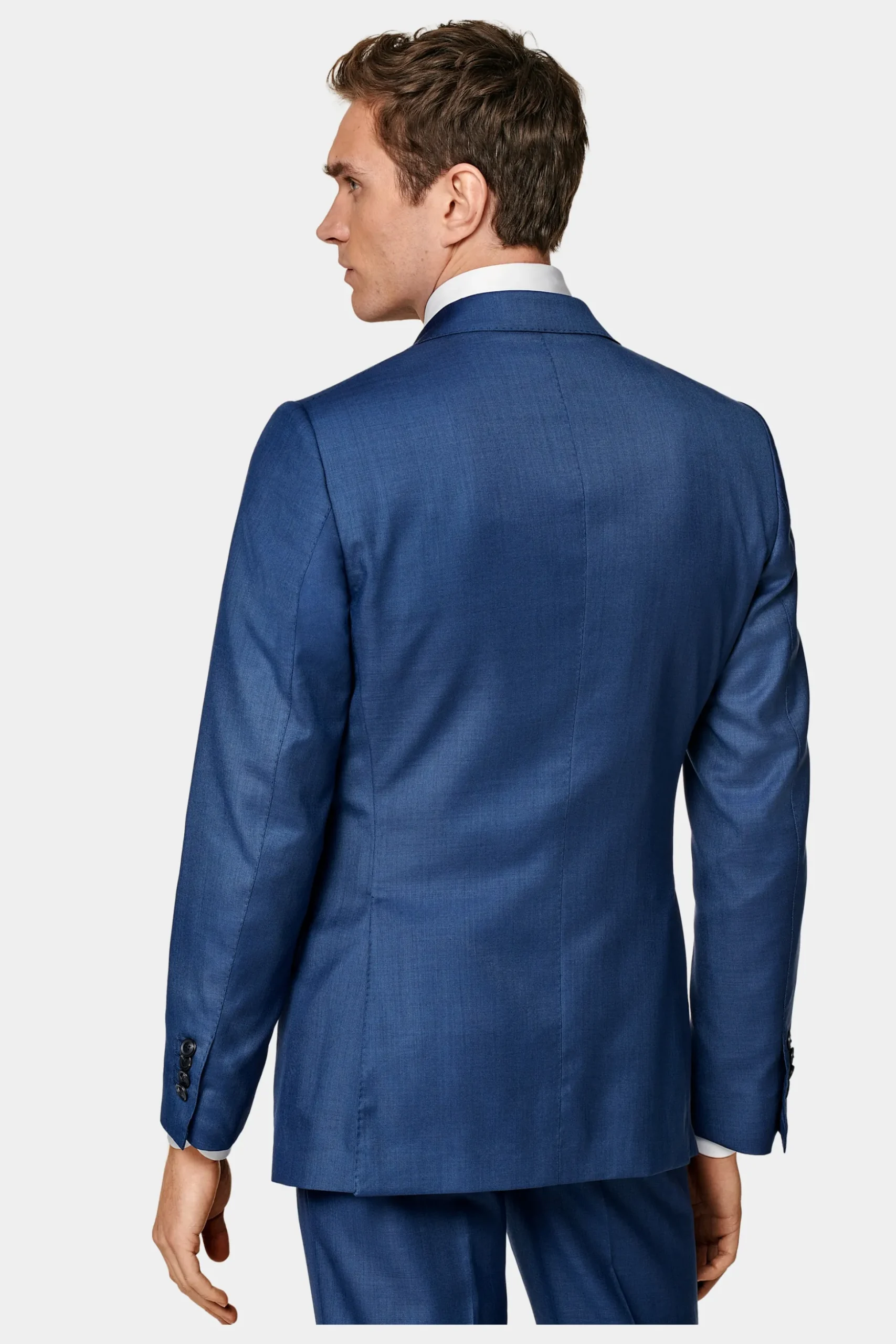 SUITSUPPLY Lazio Anzug Dreiteiler Mittelblau-Männlich Business Anzüge