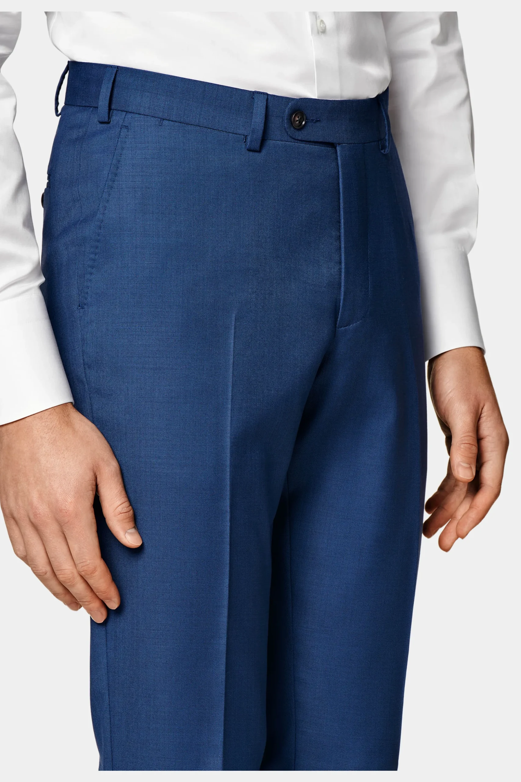 SUITSUPPLY Lazio Anzug Dreiteiler Mittelblau-Männlich Business Anzüge