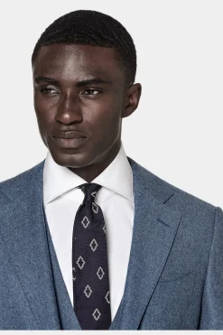 SUITSUPPLY Lazio Anzug Dreiteiler Mittelblau-Männlich Casual Anzüge