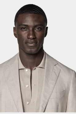SUITSUPPLY Lazio Anzug Dreiteiler Sand-Männlich Casual Anzüge