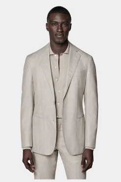 SUITSUPPLY Lazio Anzug Dreiteiler Sand-Männlich Casual Anzüge