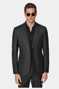 SUITSUPPLY Lazio Anzug Dunkelgrau-Männlich Business Anzüge